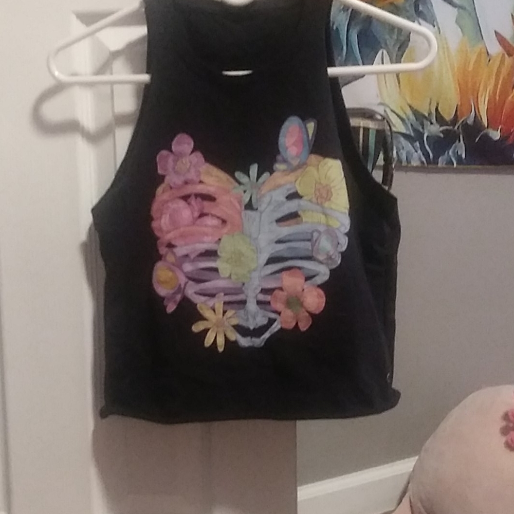 Pastel skeleton crop top